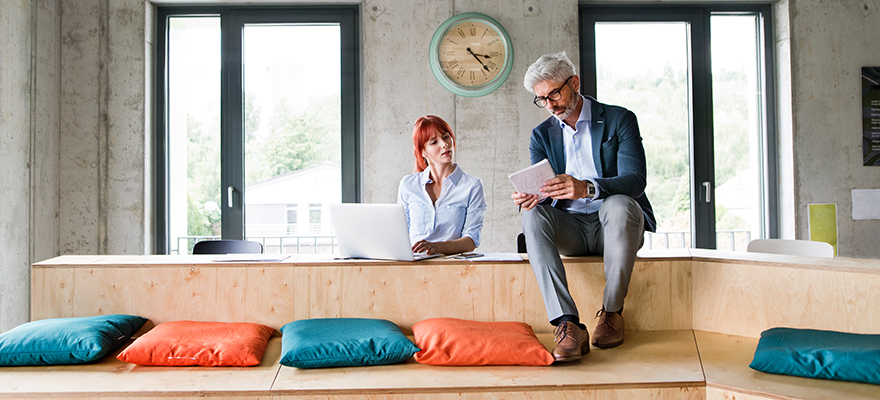 Business Partners Work at Modern Office